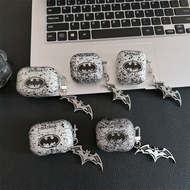 3D Printing Keychain - 에어팟 4 케이스, 3D 블랙 배트맨