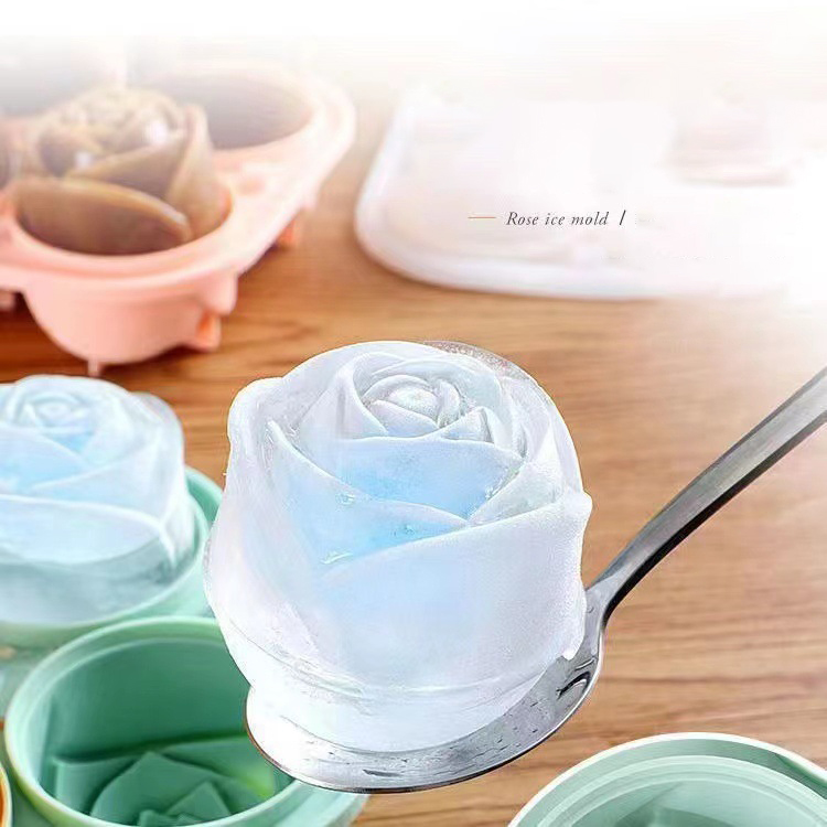 3D Printing With Silicone - 3D 로즈 아이스 몰드 4 홀