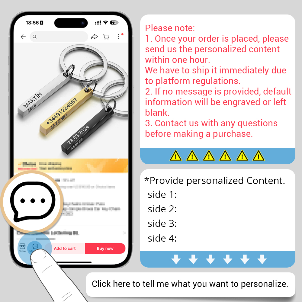 스테인레스 스틸 맞춤형 열쇠 고리 3D 바 열쇠 고리  - 3D Printing Keychain 리뷰 및 가격
