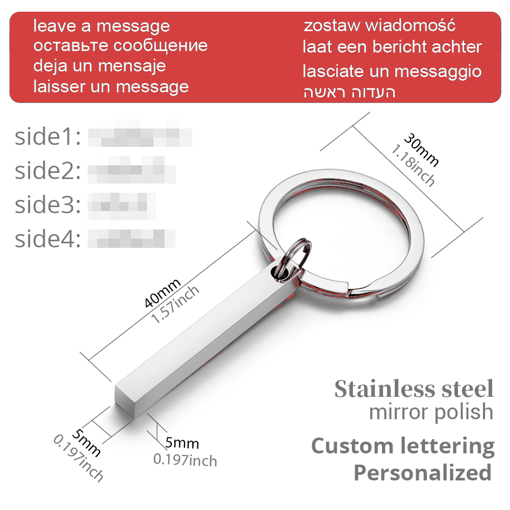 스테인레스 스틸 맞춤형 열쇠 고리 3D 바 열쇠 고리  - 3D Printing Keychain 리뷰 및 가격