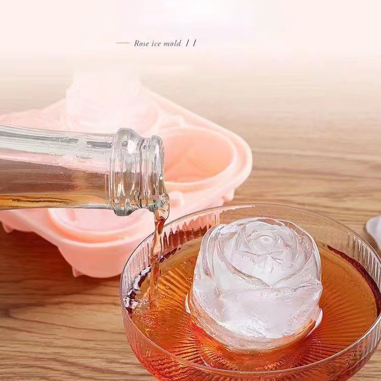 3D 로즈 아이스 몰드 4 홀 아이스 큐브 트레이 몰드 - 3D Printing With Silicone 리뷰 및 가격