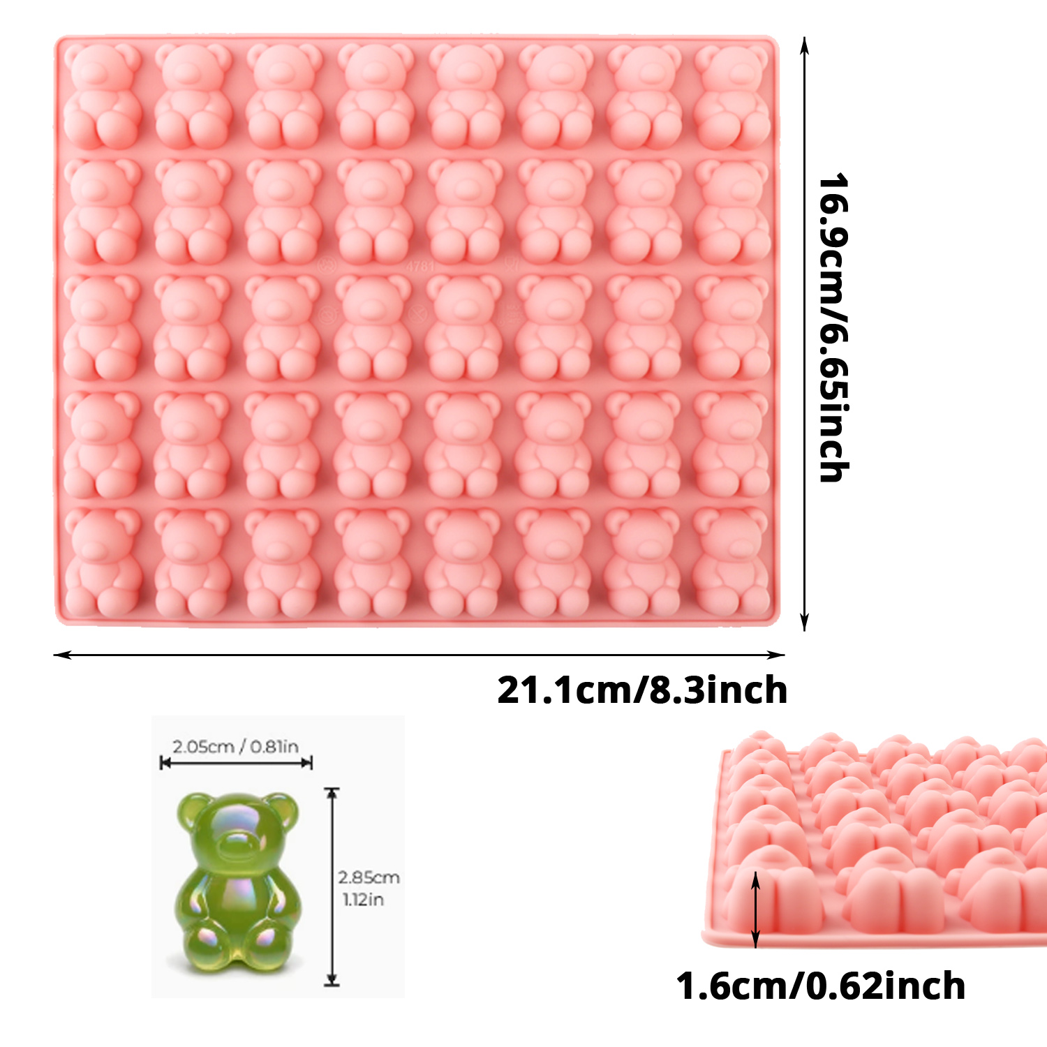 40구 곰돌이 모양 실리콘 몰드 3D 만화 곰 초콜릿  - 3D Printing With Silicone 리뷰 및 가격