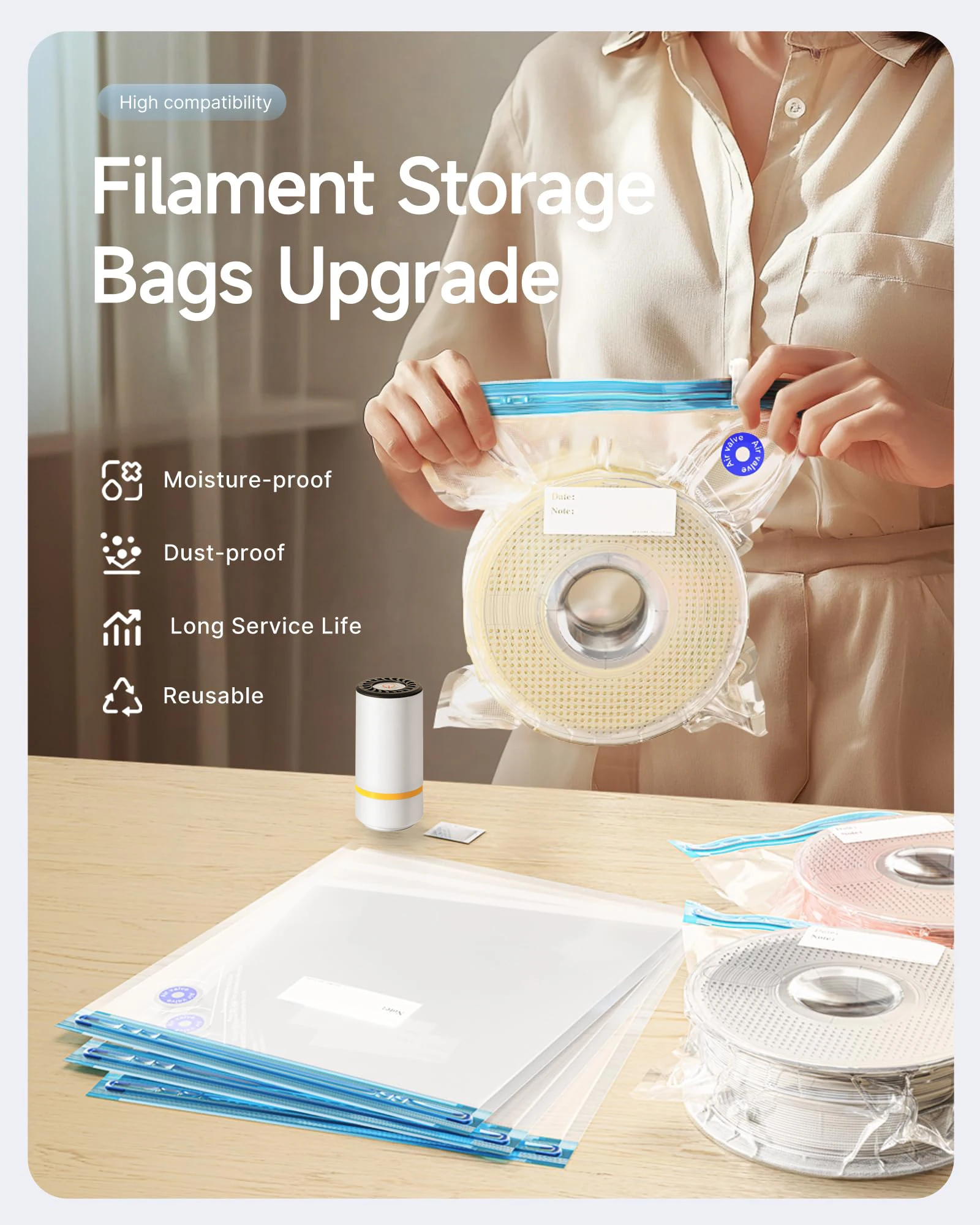 USB 충전식 전기 공기 펌프가 포함된 3D 프린터 필 - 3D Printing News 리뷰 및 가격